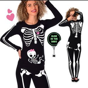Glow-in-the-Dark Skeleton HalloweenSet small baby girl pregnant maternity